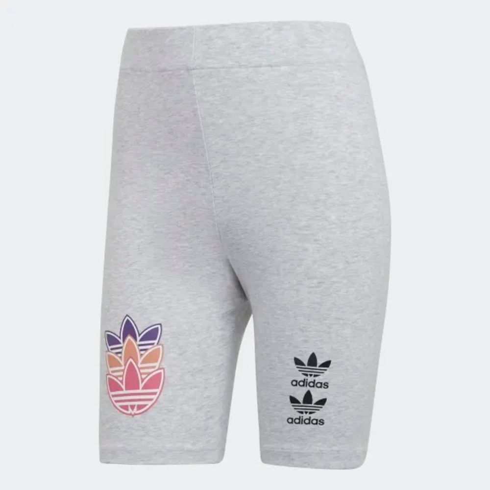 NWT Adidas LOGO PLAY SHORTS TIGHTS Light Grey H22753
